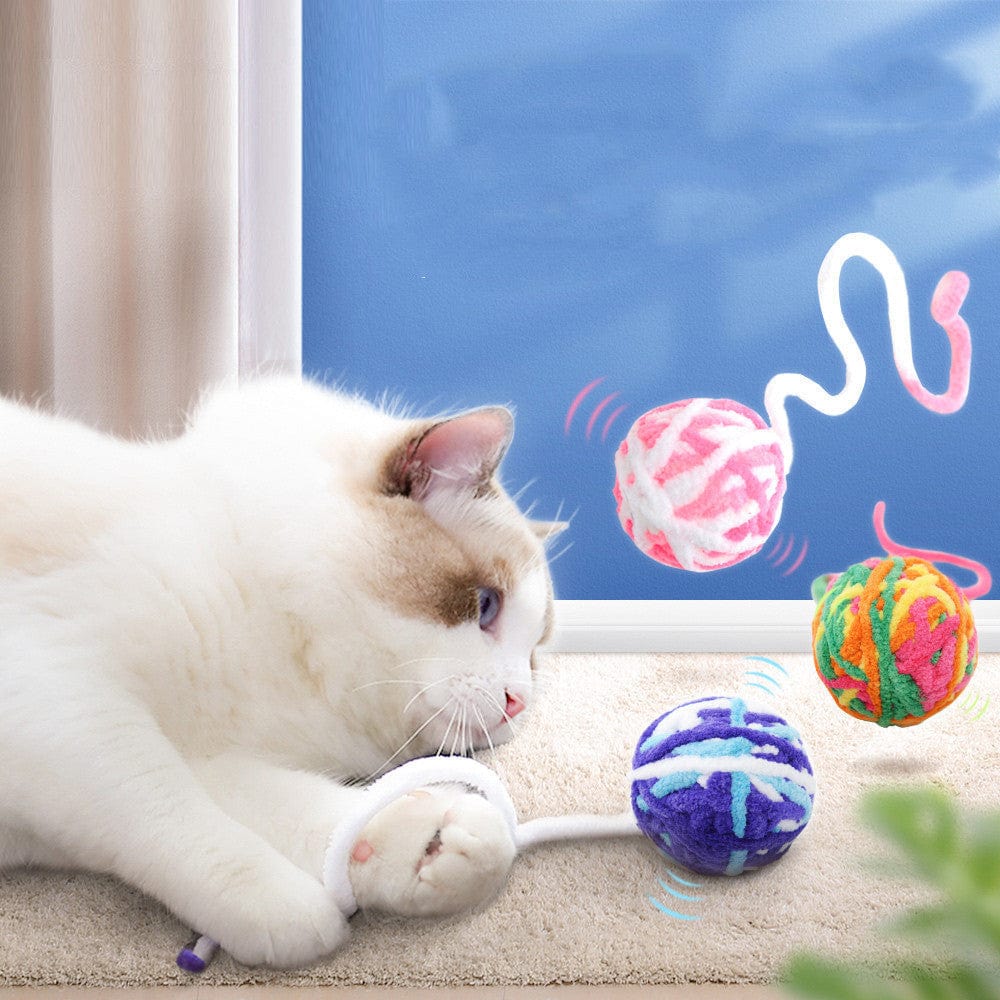 Katzenspielzeug BENI Katzen Spielzeug Wollball mit Glöckchen ⌀ 6 cm