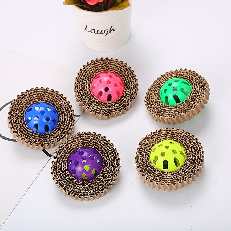 Katzenspielzeug ROLL Katzenspielzeug aus Karton – Ball mit Kunststoffkern ⌀ 7 cm