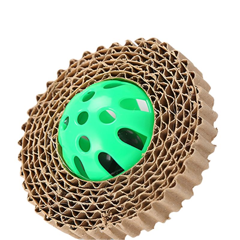 Katzenspielzeug ROLL Katzenspielzeug aus Karton – Ball mit Kunststoffkern ⌀ 7 cm Green / Diameter 7cm