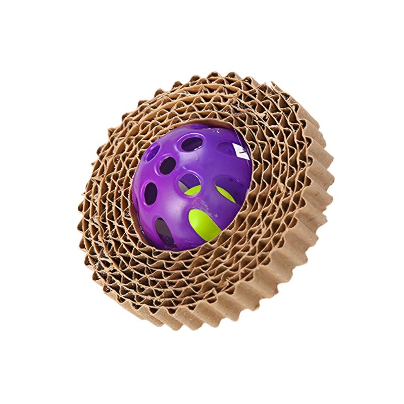 Katzenspielzeug ROLL Katzenspielzeug aus Karton – Ball mit Kunststoffkern ⌀ 7 cm Purple / Diameter 7cm