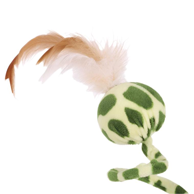 Katzenspielzeug SNAKE Katzen-Spielzeug Springende Schlange – Feder- und Ball-Teaser für Jagdinstinkte