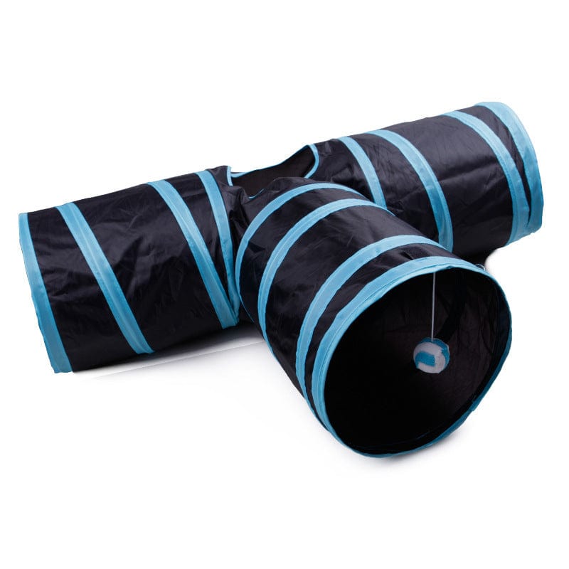 Katzenspielzeug Tunnel HIDE Faltbarer Tunnel für Katzen mit 3, 4 oder 5 Eingängen ⌀ 25 cm Blue 3