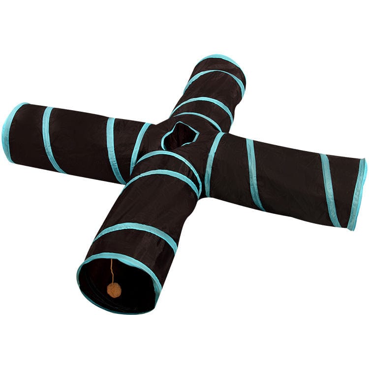 Katzenspielzeug Tunnel HIDE Faltbarer Tunnel für Katzen mit 3, 4 oder 5 Eingängen ⌀ 25 cm Blue 4