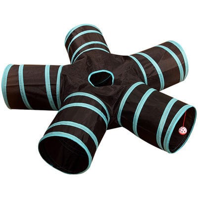 Katzenspielzeug Tunnel HIDE Faltbarer Tunnel für Katzen mit 3, 4 oder 5 Eingängen ⌀ 25 cm Blue 5