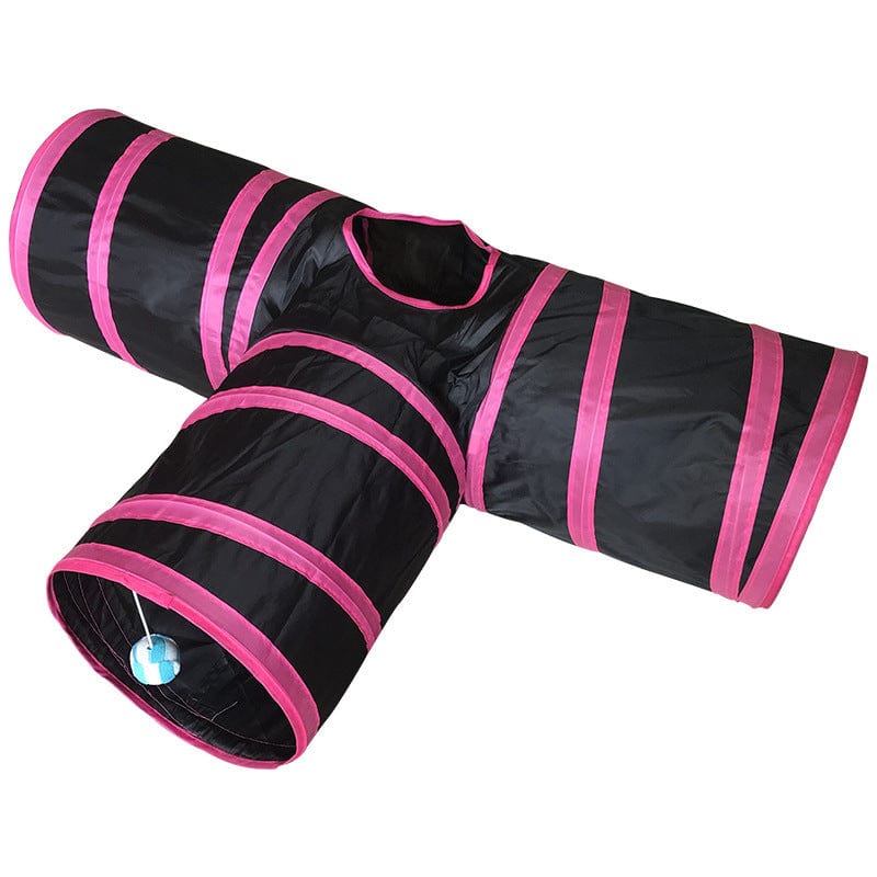 Katzenspielzeug Tunnel HIDE Faltbarer Tunnel für Katzen mit 3, 4 oder 5 Eingängen ⌀ 25 cm Pink 3