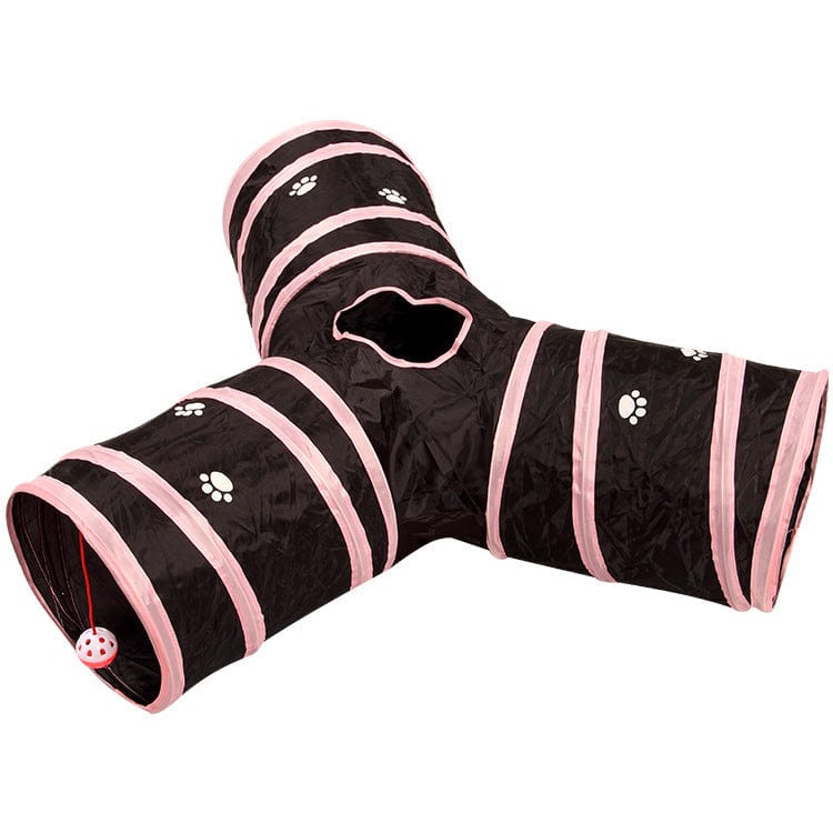Katzenspielzeug Tunnel HIDE Faltbarer Tunnel für Katzen mit 3, 4 oder 5 Eingängen ⌀ 25 cm Pink Paws 3