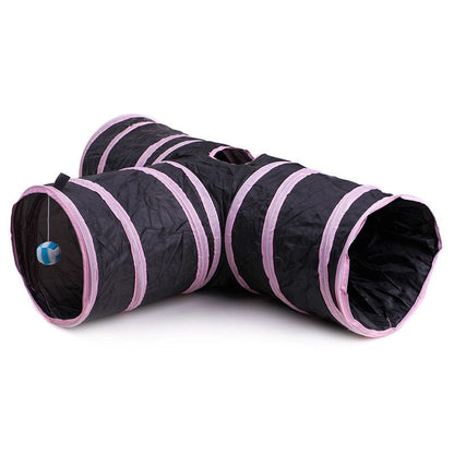 Katzenspielzeug Tunnel HIDE Faltbarer Tunnel für Katzen mit 3, 4 oder 5 Eingängen ⌀ 25 cm Powder Pink 3