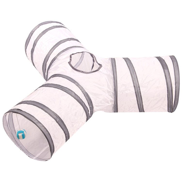 Katzenspielzeug Tunnel HIDE Faltbarer Tunnel für Katzen mit 3, 4 oder 5 Eingängen ⌀ 25 cm White 3
