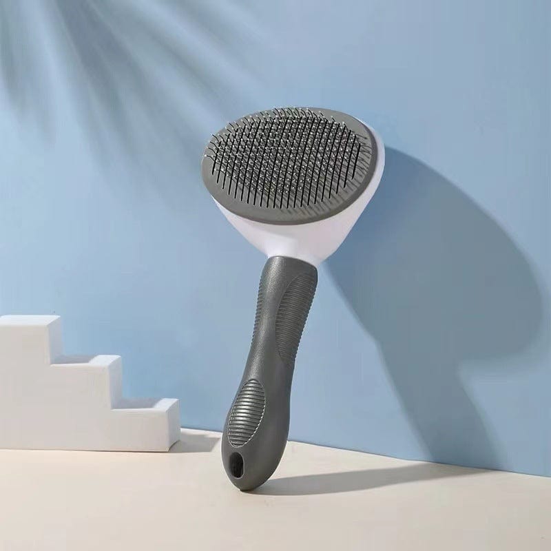 Katzentoilette Schaufel PEASY Tierhaarbürste mit Ein-Knopf-Reinigung – Fellpflege &amp; Massage Grey