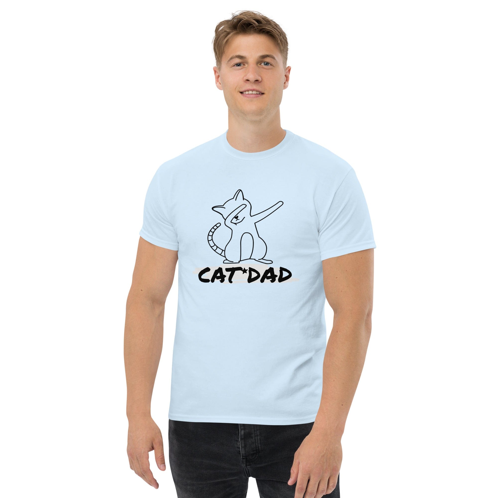 Kleidung CAT DAD T-Shirt für echte Katzenfreunde Light Blue / S