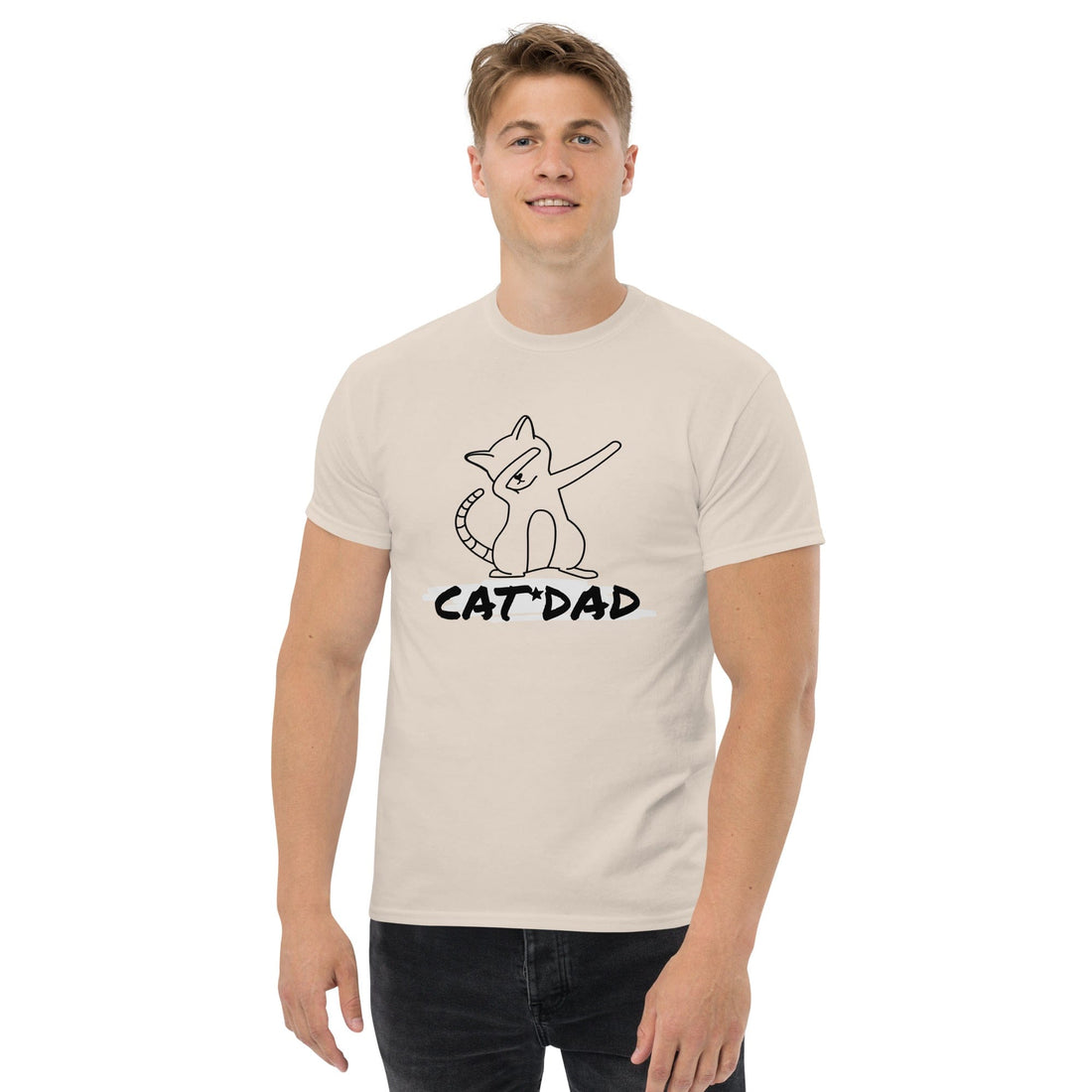 Kleidung CAT DAD T-Shirt für echte Katzenfreunde Natural / S