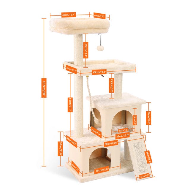 Kratzbaum BIGGIE Kratzbaum Deluxe – Geräumig und Gemütlich Hi 2 Beige