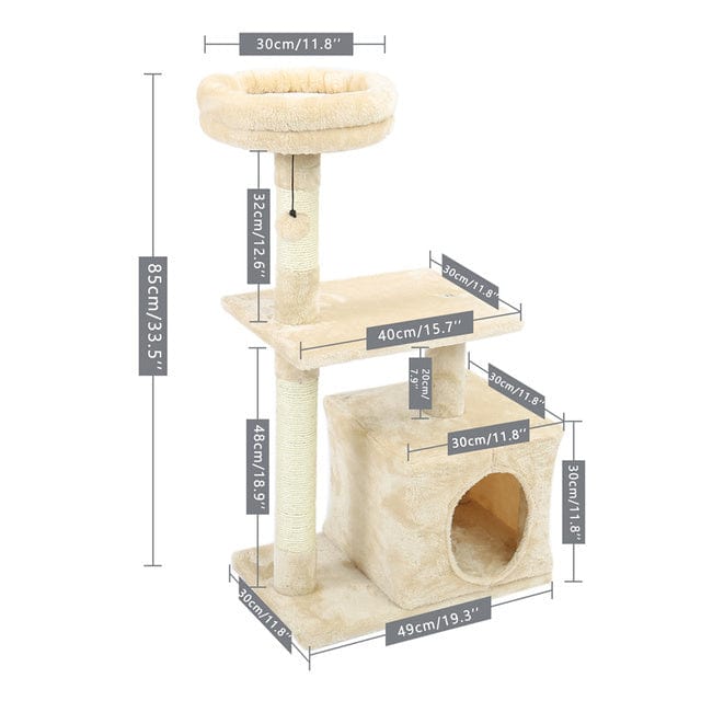 Kratzbaum BIGGIE Kratzbaum Deluxe – Geräumig und Gemütlich Hi 3 Beige