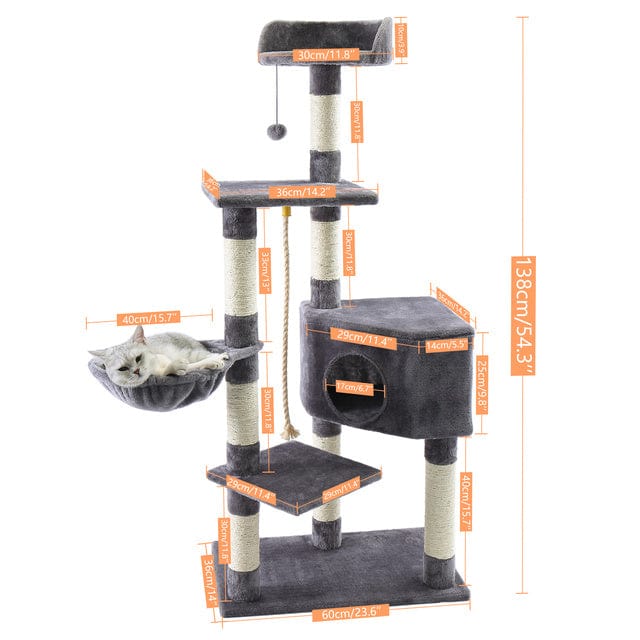 Kratzbaum BIGGIE Kratzbaum Deluxe – Geräumig und Gemütlich Hi 4 Grey