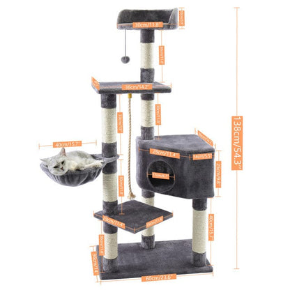 Kratzbaum BIGGIE Kratzbaum Deluxe – Geräumig und Gemütlich Hi 4 Grey
