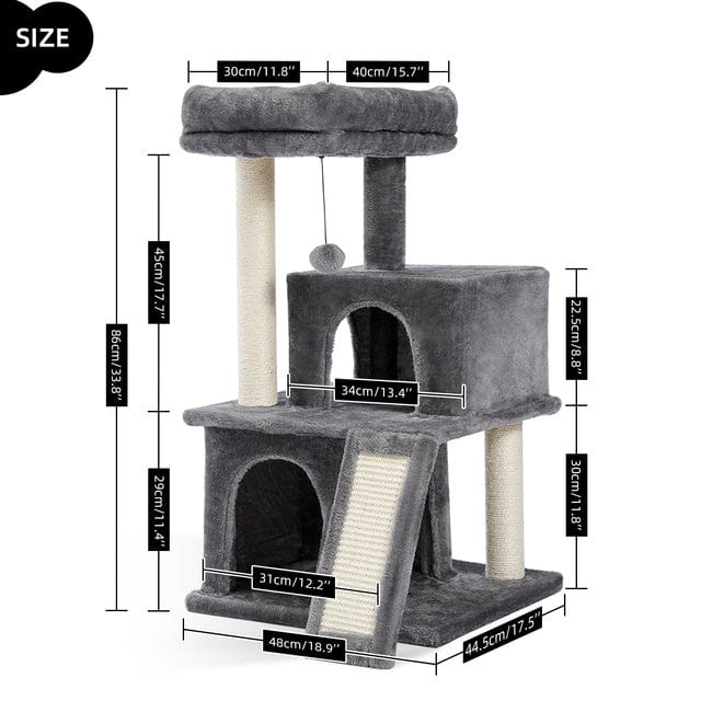 Kratzbaum BIGGIE Kratzbaum Deluxe – Geräumig und Gemütlich Hi 5 Grey