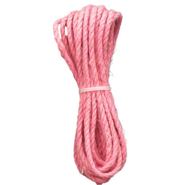 Kratzbaum DIY Robustes Hanfseil in vielen Farben – für Möbelgestaltung, 5 Meter Pink