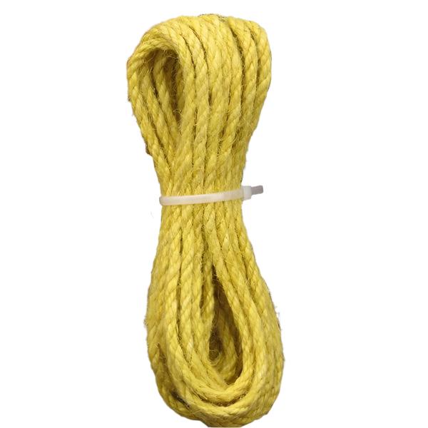 Kratzbaum DIY Robustes Hanfseil in vielen Farben – für Möbelgestaltung, 5 Meter Yellow