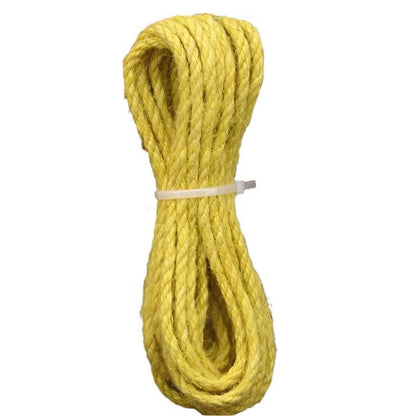 Kratzbaum DIY Robustes Hanfseil in vielen Farben – für Möbelgestaltung, 5 Meter Yellow