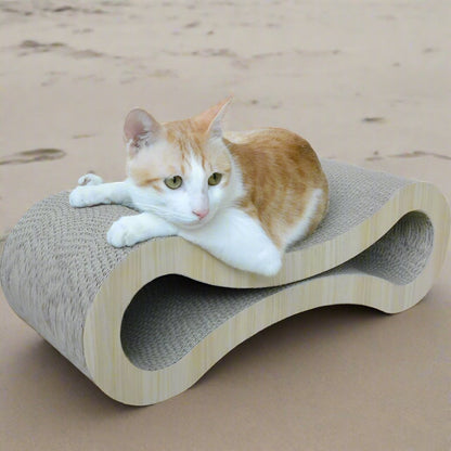 Kratzbrett LEOPARD Kompaktes Kratzbrett für Katzen Beige