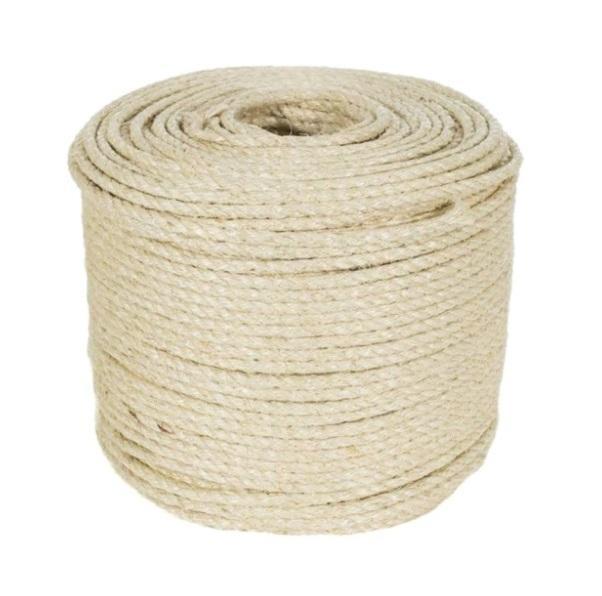 Kratzseil DIY Natürliche Sisal-Kratzseil – Perfekt für DIY-Kratzmöbel und Reparaturen 3m ⌀6mm