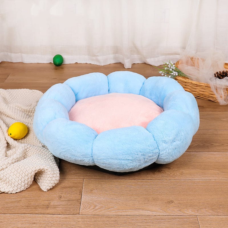 Kuschelbett SUNFLOWER Gemütliches Plüsch-Kuschelbett Blue / XS 40cm