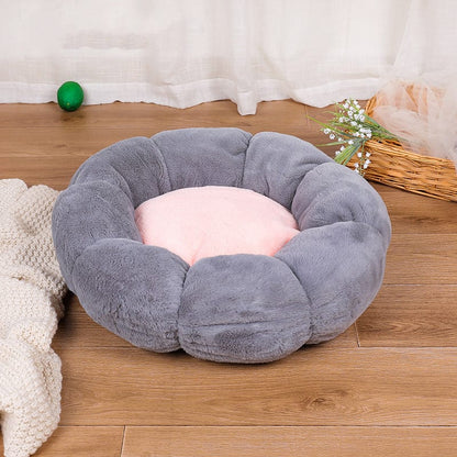Kuschelbett SUNFLOWER Gemütliches Plüsch-Kuschelbett Grey / XS 40cm