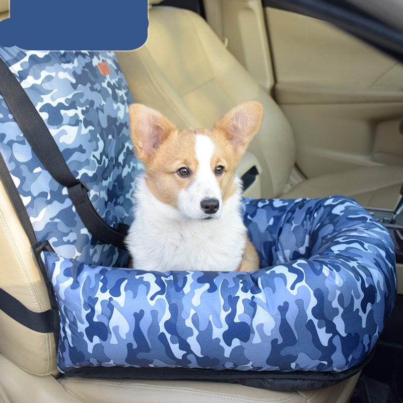 Reise Haustierbett BITSY Gemütlicher &amp; Sicherer Hunde-Autositz für Reisen Blue Mix