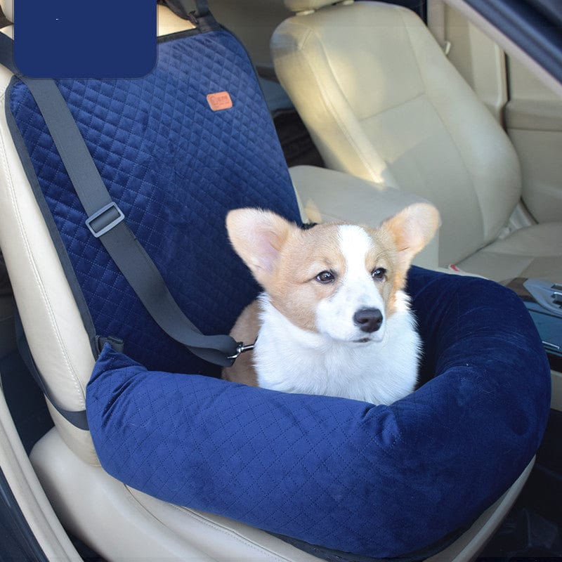 Reise Haustierbett BITSY Gemütlicher &amp; Sicherer Hunde-Autositz für Reisen Navy Blue