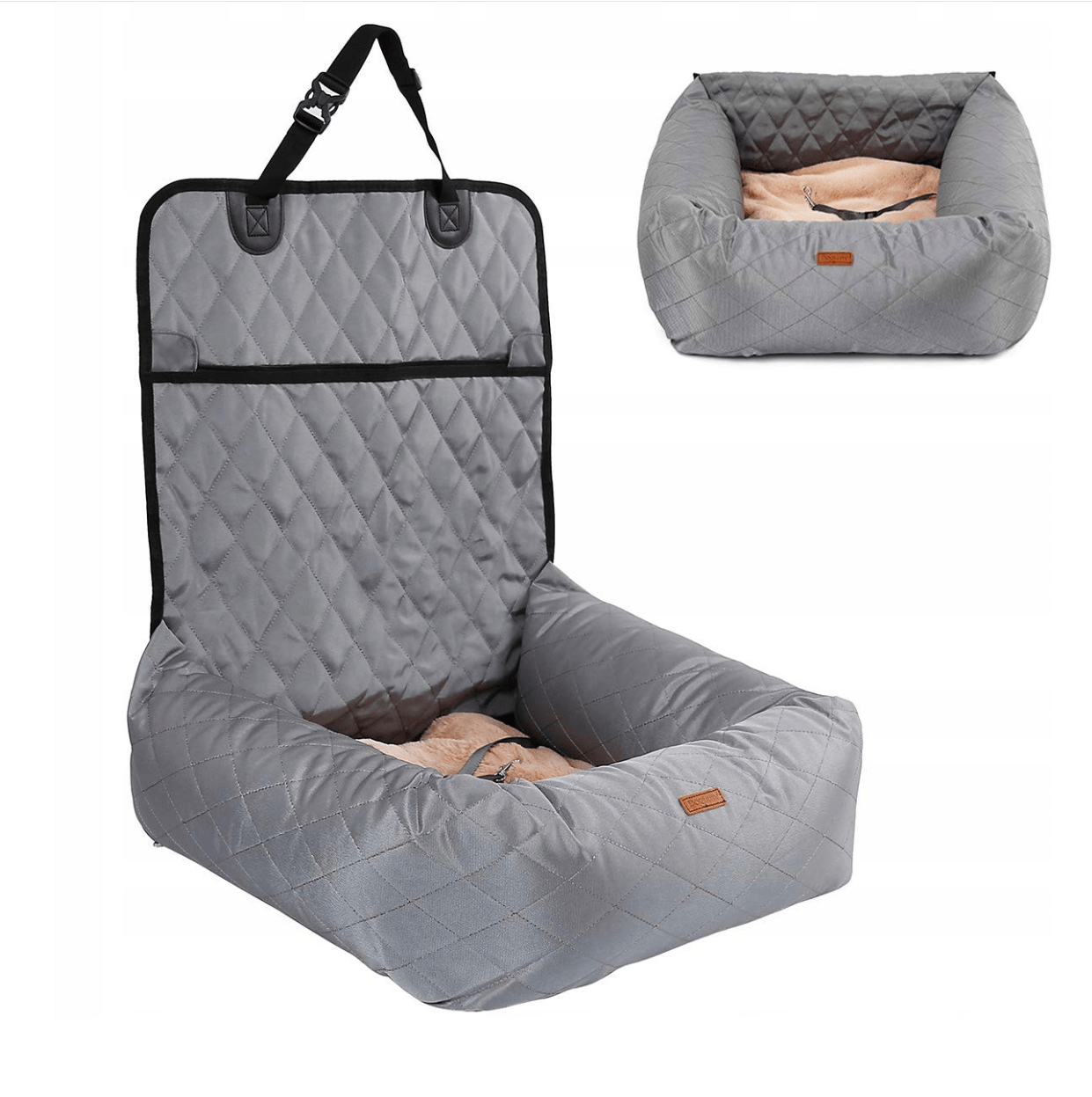 Reise Haustierbett FELIX Vielseitiges Hundebett fürs Auto &amp; Zuhause Grey