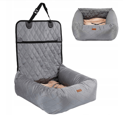 Reise Haustierbett FELIX Vielseitiges Hundebett fürs Auto &amp; Zuhause Grey