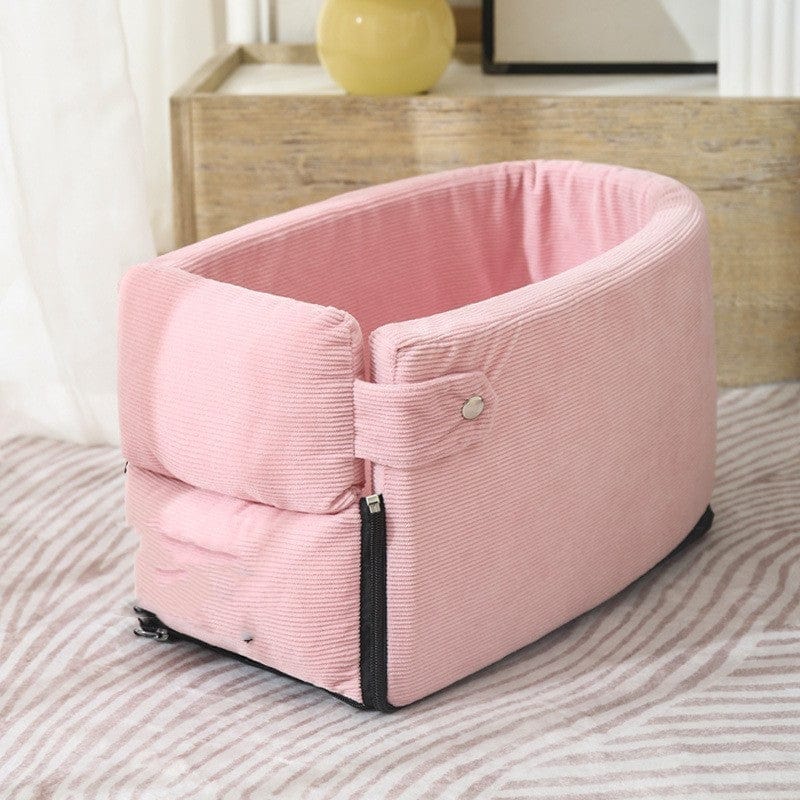 Reise Haustierbett PATTY Reise-Haustierbett mit Sicherheitsgurten Pink / 45x22x20