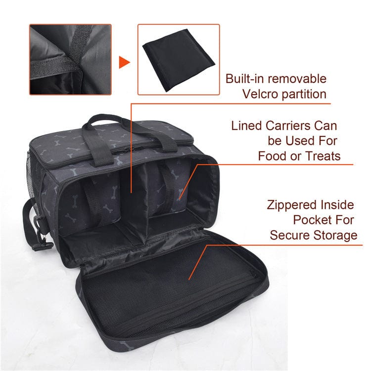 Reise Haustiertasche COMBO Praktische Multi-Funktion Tier-Reisetasche Black