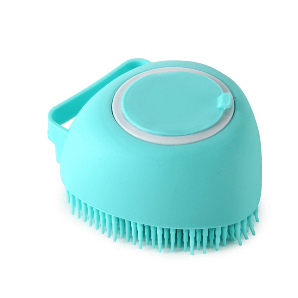 Tierbadebürste BUBBLE Silikon Tierbadebürste mit Shampoo-Spender Green / Herz