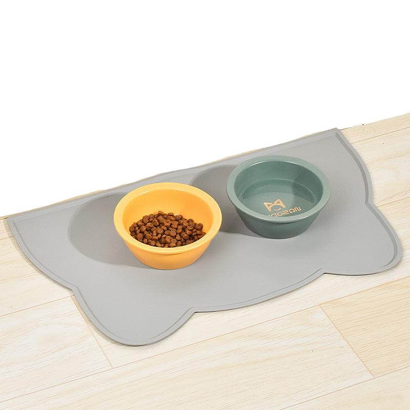 Tierfuttermatte CLOUD Silikon Tierfuttermatte – Rutschfest &amp; pflegeleicht Grey Kitten