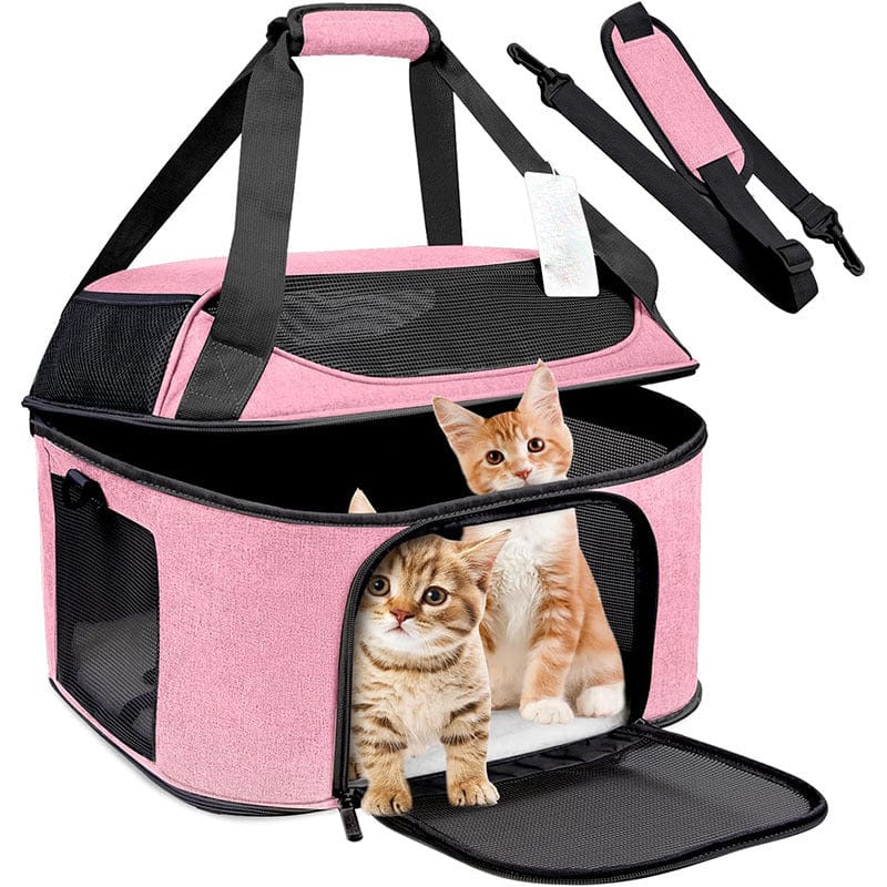 Tragetasche für Haustiere CASTLE Atmungsaktive Tragetasche – Perfekt für kleine Hunde &amp; Katzen Pink