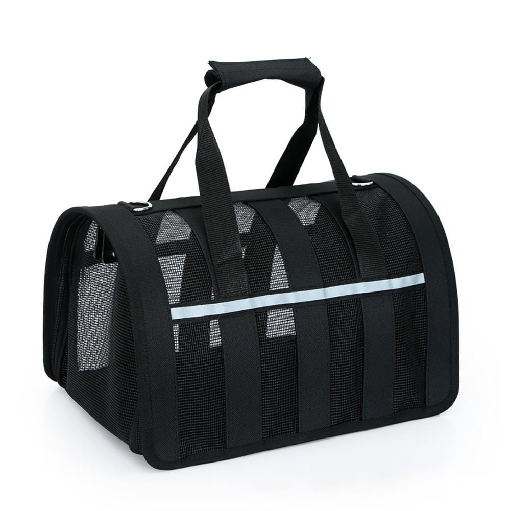 Tragetasche für Haustiere STRIPE Tragetasche für Haustiere bis 5kg – Kompakt und Bequem Black
