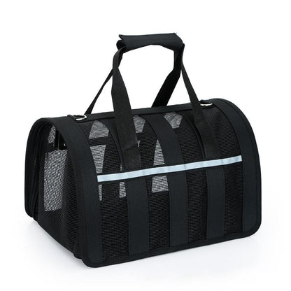 Tragetasche für Haustiere STRIPE Tragetasche für Haustiere bis 5kg – Kompakt und Bequem Black