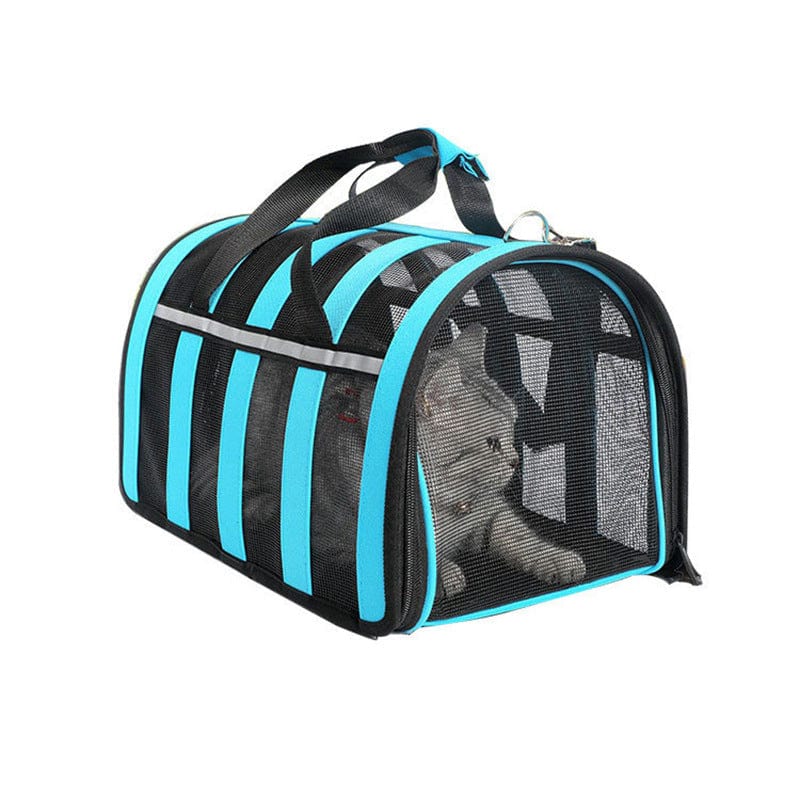 Tragetasche für Haustiere STRIPE Tragetasche für Haustiere bis 5kg – Kompakt und Bequem Blue