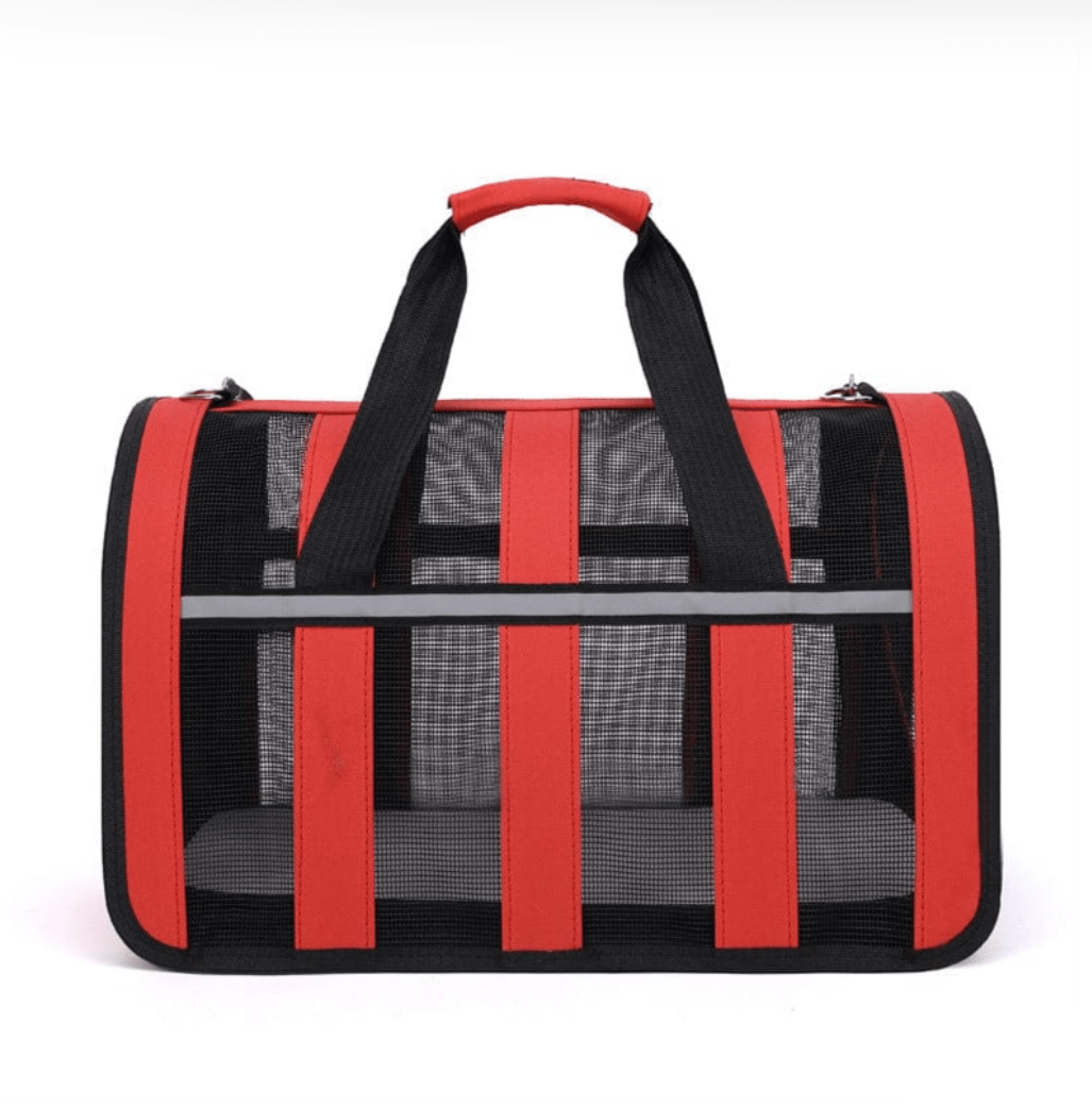 Tragetasche für Haustiere STRIPE Tragetasche für Haustiere bis 5kg – Kompakt und Bequem Red