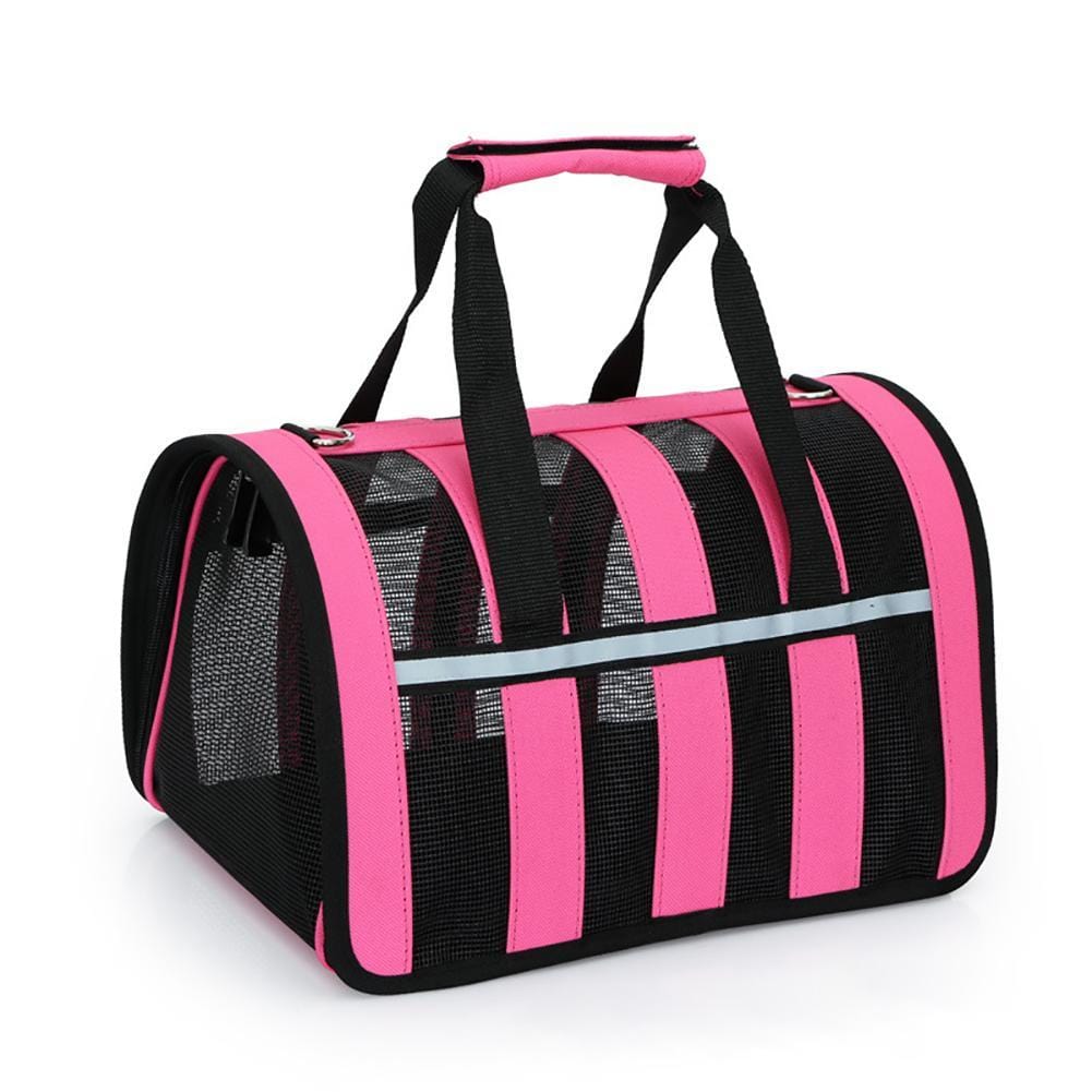 Tragetasche für Haustiere STRIPE Tragetasche für Haustiere bis 5kg – Kompakt und Bequem Rose Red