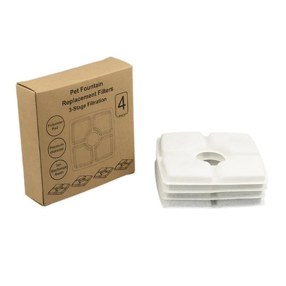 Trinkbrunnen FLOW Haustier-Trinkbrunnen – 2,4 Liter, Leise, Energiesparend &amp; Sicher Filter / 4 x Filter